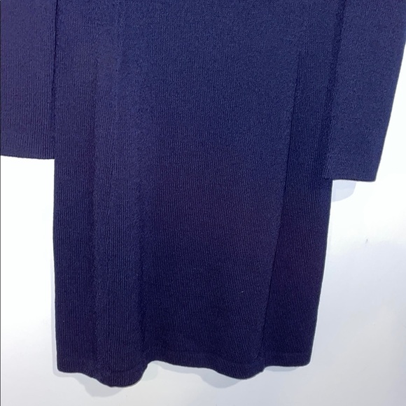 St. John By Marie Gray Collection Santana Knit Navy Long Sleeve mock neck Dress - Picture 4 of 10